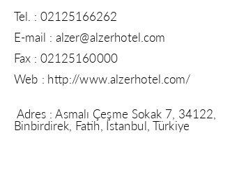 Hotel Alzer iletiim bilgileri